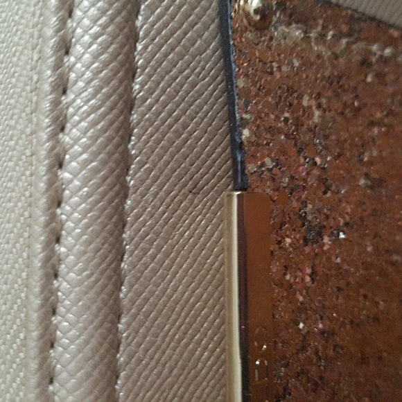 Aldo Gold Glitter Patch Wallet with Detachable Wristlet Strap - Picture 11 of 12